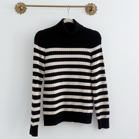 Lingua Franca Sweaters - Lingua Franca Morrissey Stripe Turtleneck Small